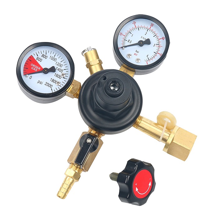 Co2 Dispensing Regulator Dual Gauge High Pressure Draft Beer Homebrew