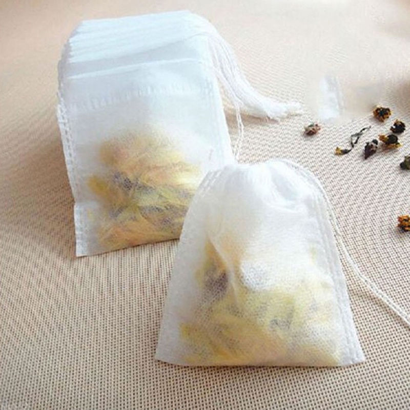 thumbnail image 2 of 100 Empty Drawstring Tea Bags - Self-Fill Filter Bags For Loose Tea (7x9cm) 2 of 3