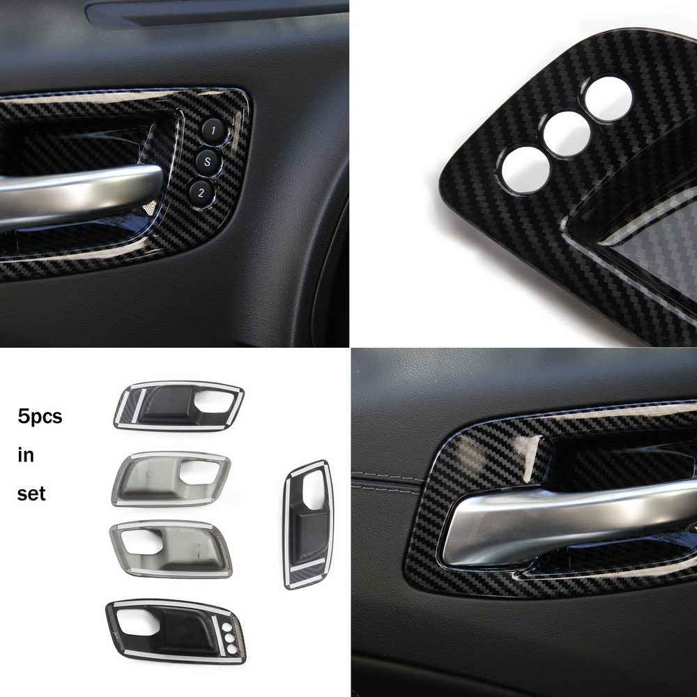 Carbon Fiber Inner Door Handle Bowl Cover Trim for Dodge Charger 2011
