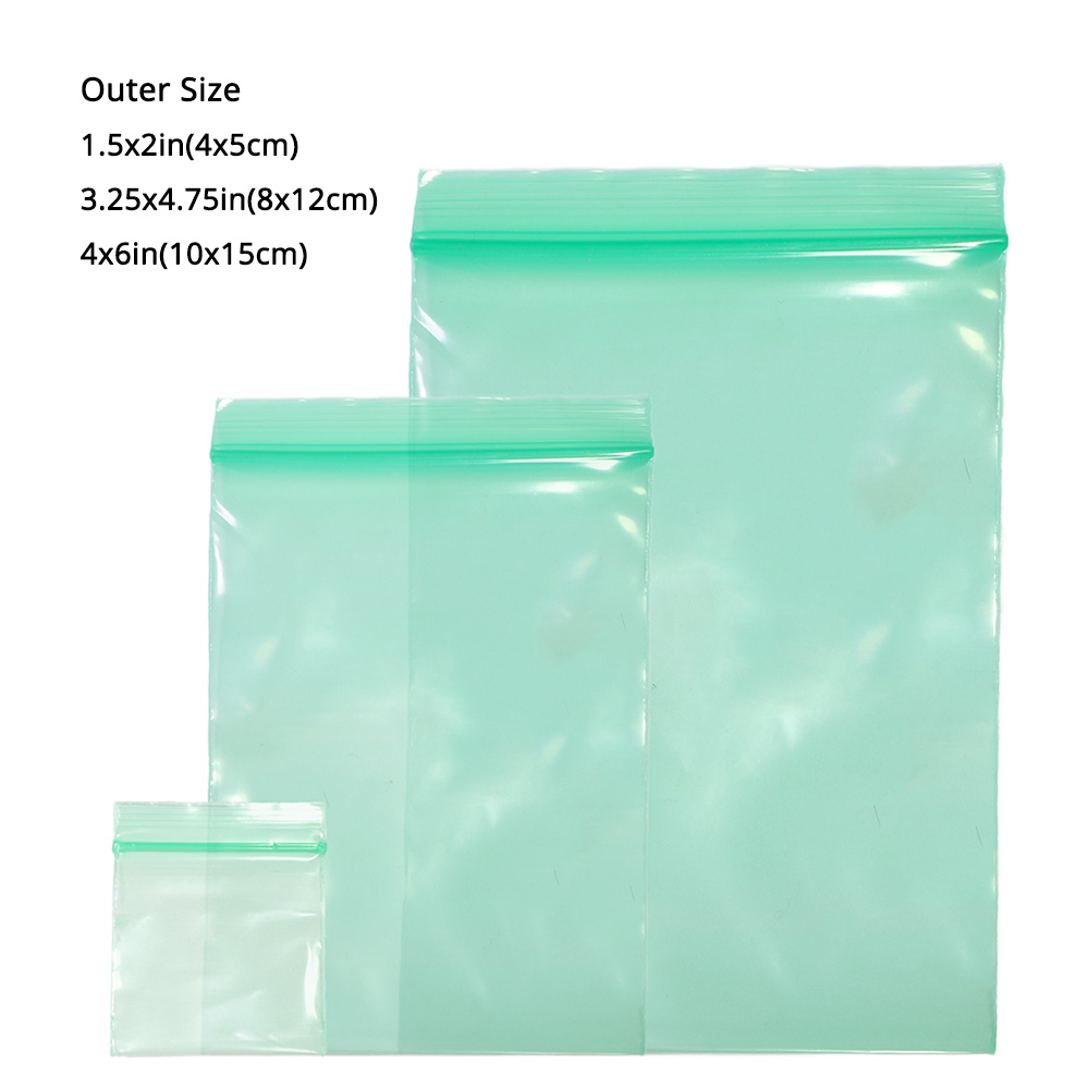 Multiple Sizes Glossy Green Translucent 3.93MIL Poly Mylar Flat ZipLock Bag G03