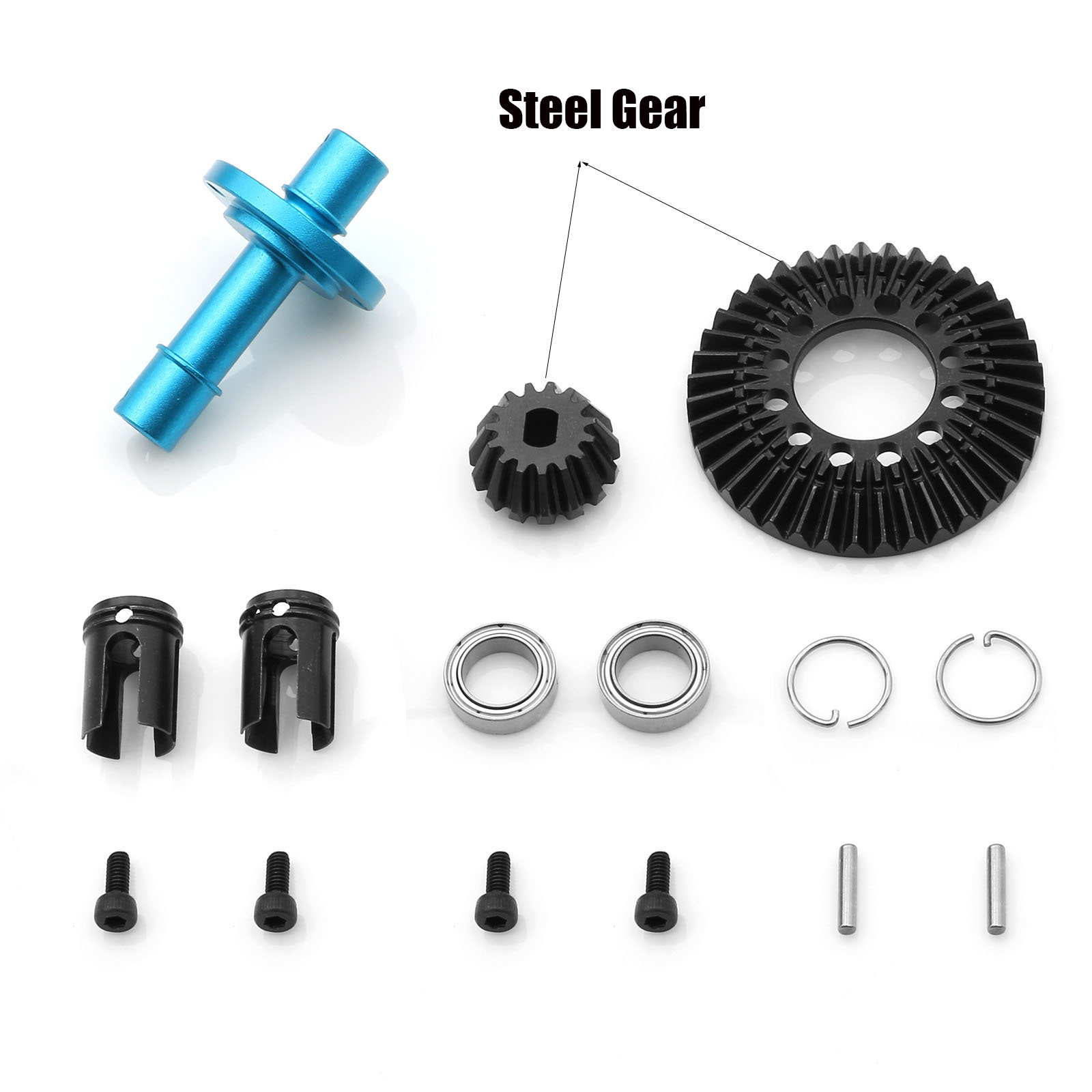Front Differential Lock Spool with Gear Set for TAMIYA XV02 TT02 1