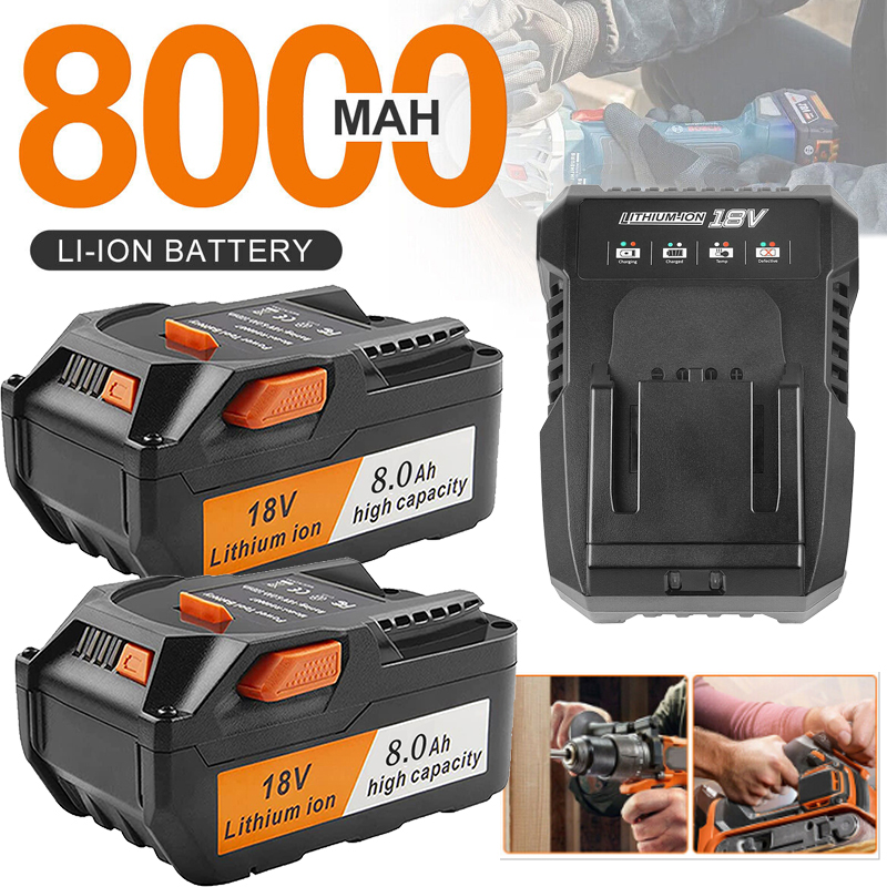 PACK For Ridgid R840087 8.0Ah Lithium Battery Rigid 18 Volt PACK For Ridgid R840087 8.0Ah Lithium Battery Rigid 18 Volt