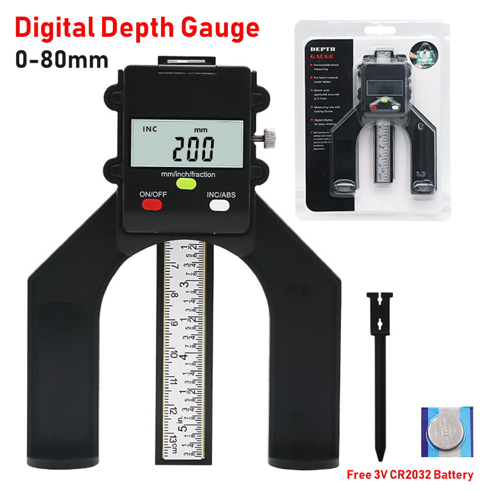 Digital Height Depth Gauge Gage Metric SAE Measuring Router Table Saw Tool eBay