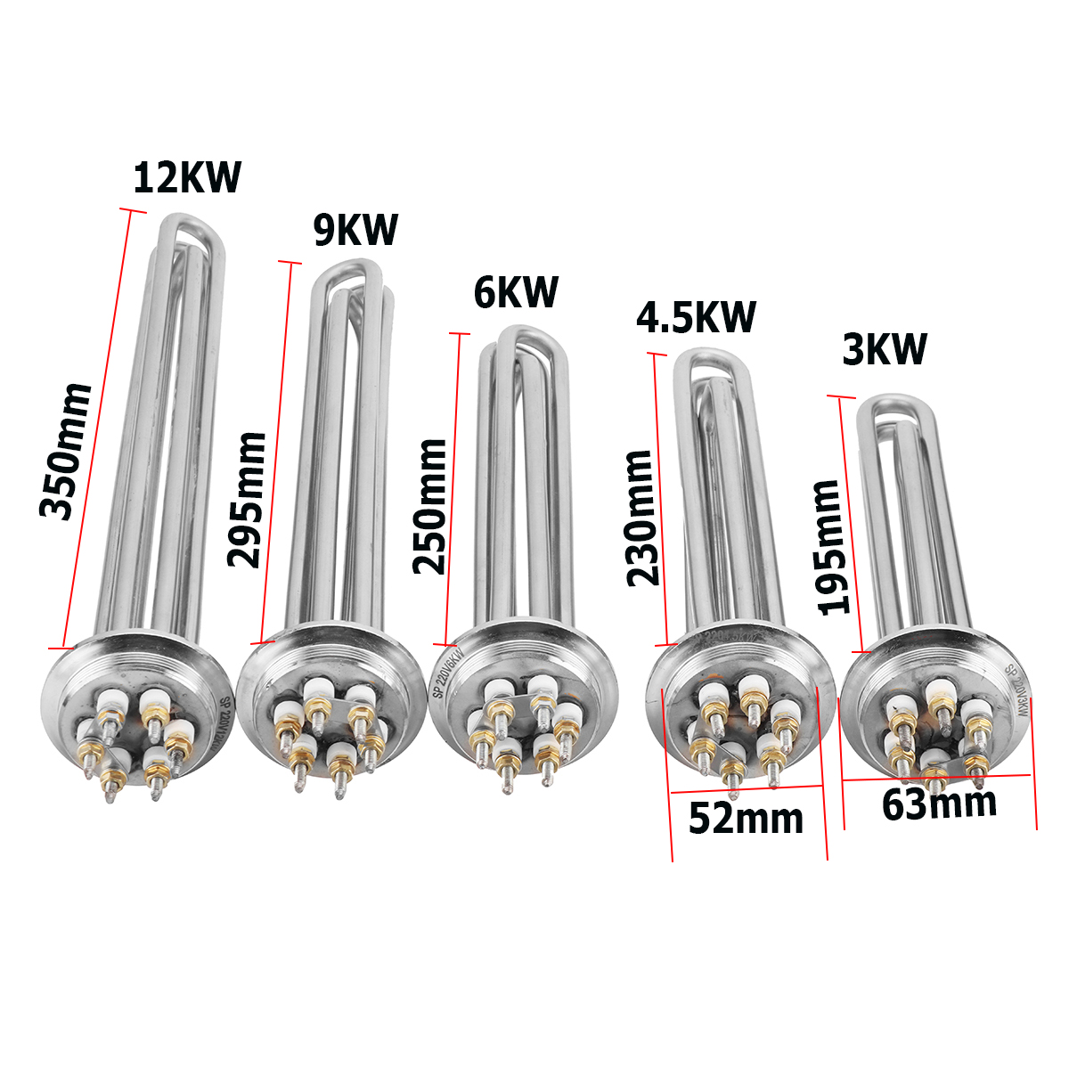 JINGERL 220V / 380V DN32 1.2 Elektrische verwarmingselement Immersion Heater 304 RVS Boiler Waterverwarmer 3/4.5/6/9 / 12KW (Color : 220V, Size : 6KW250L DN32 304SS JINGERL 220V / 380V DN32 1.2 Elektrische verwarmingselement Immersion Heater 304 RVS Boiler Waterverwarmer 3/4.5/6/9 / 12KW (Color : 220V, Size : 6KW250L DN32 304SS