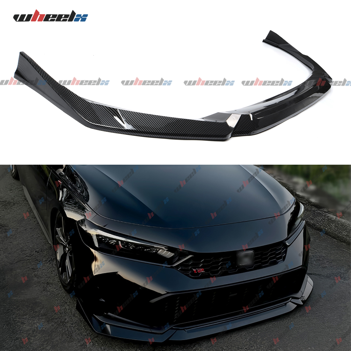 For 25-26 Honda Civic 11th Gen Front Bumper Lip Splitter Carbon