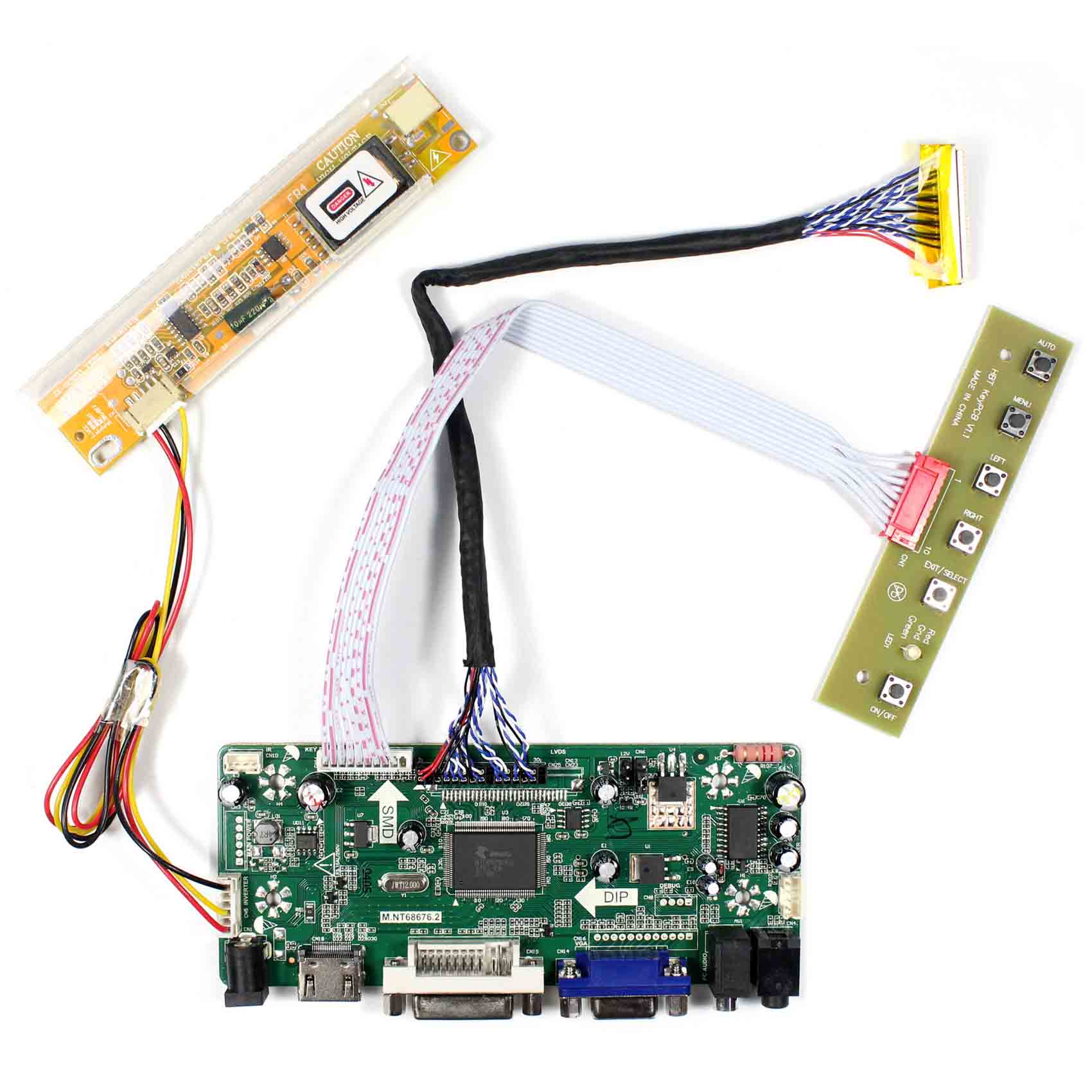 HDMI+DVI+VGA LCD Driver Controller Kit for M190PW01 V5 panel monitor 1440X900