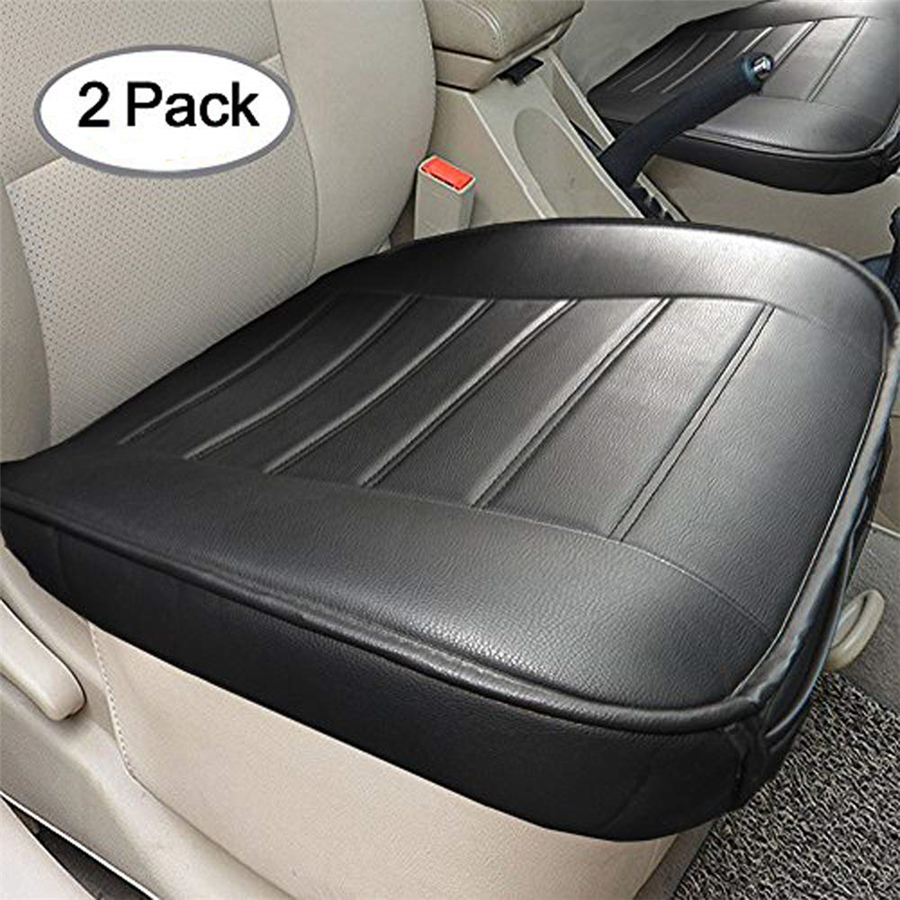 1Pcs Black Classic PU Leather Car Seat Cover Driver Front Cushion w// Storage Bag