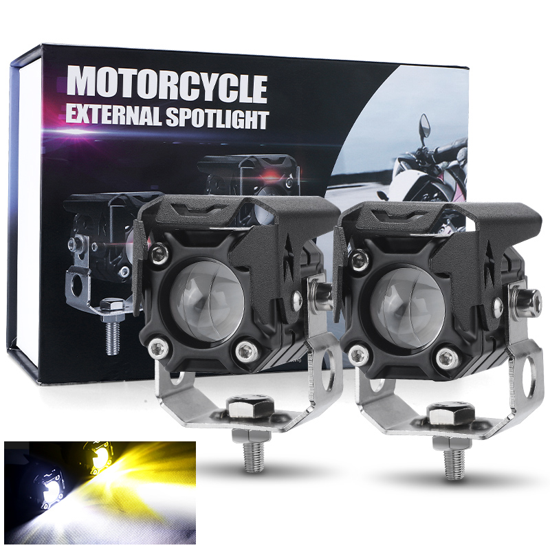 Kit 2 Phares Additionnels LED Pour Moto - 6 LED Chaque, étanches, Antibrouillard, Lumière Blanche Puissante