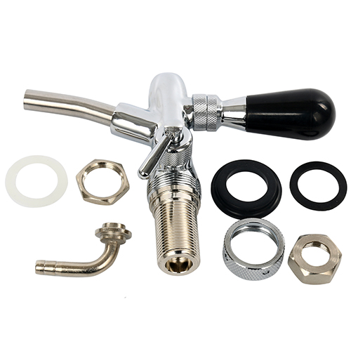 Kegerator Draft Beer Faucet with Flow Controller Tap Kit Stainless Steel