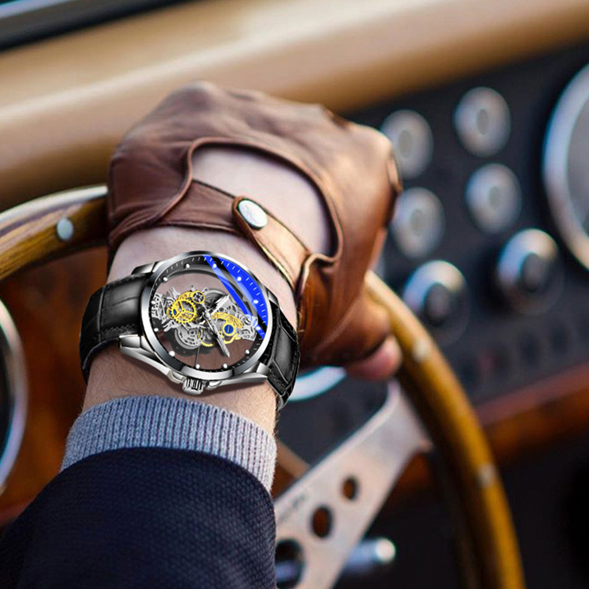 Luxury Men's Automatic Quartz Stainless Steel Watch Business