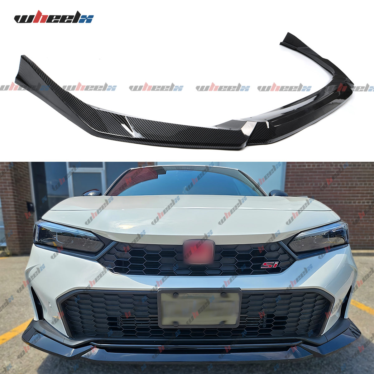 For 25-26 Honda Civic 11th Gen Front Bumper Lip Splitter Carbon