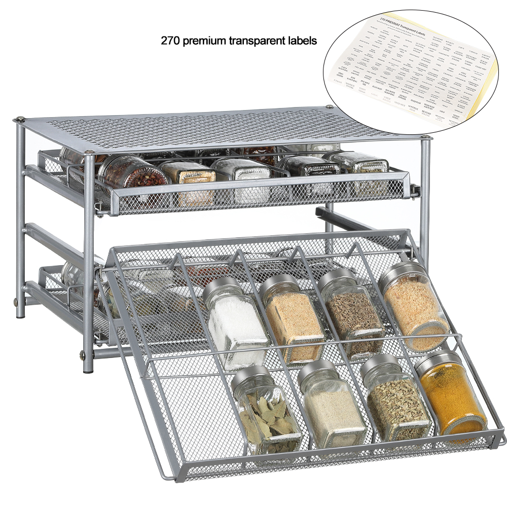 Kitchen Dining 3 Tier Spice Storage Organizer For Pantry Kitchen