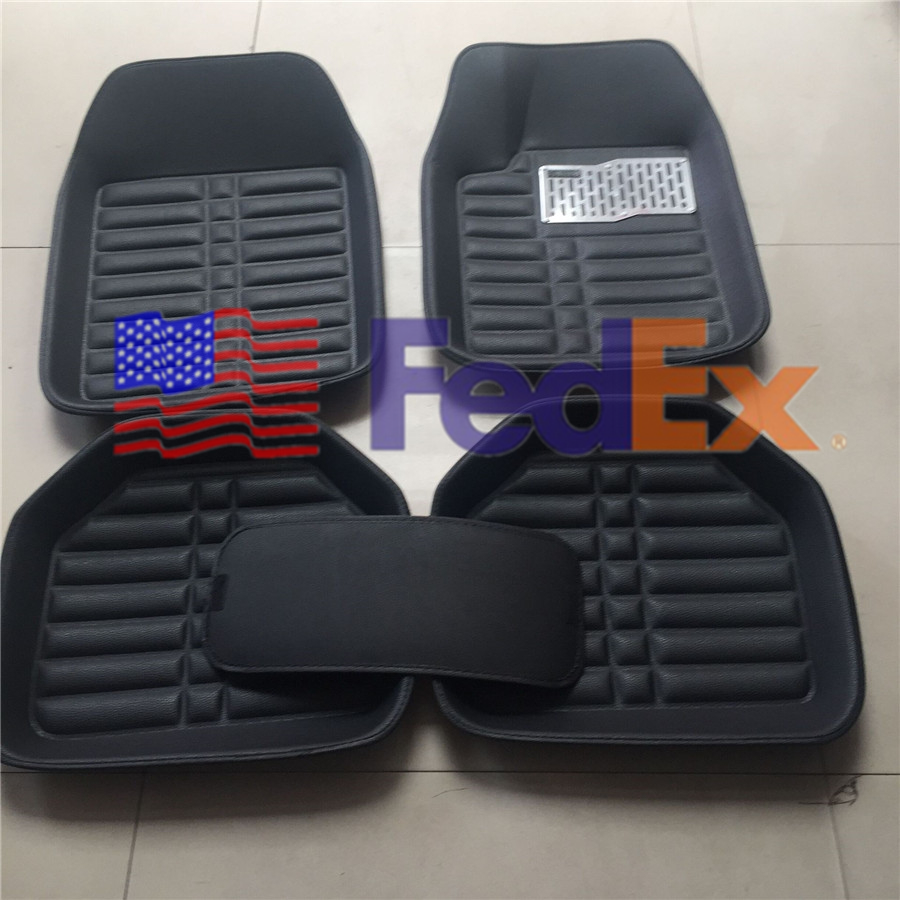 Usa 5x Black Pu Leather Car Floor Mats Inside Carpet Pad All