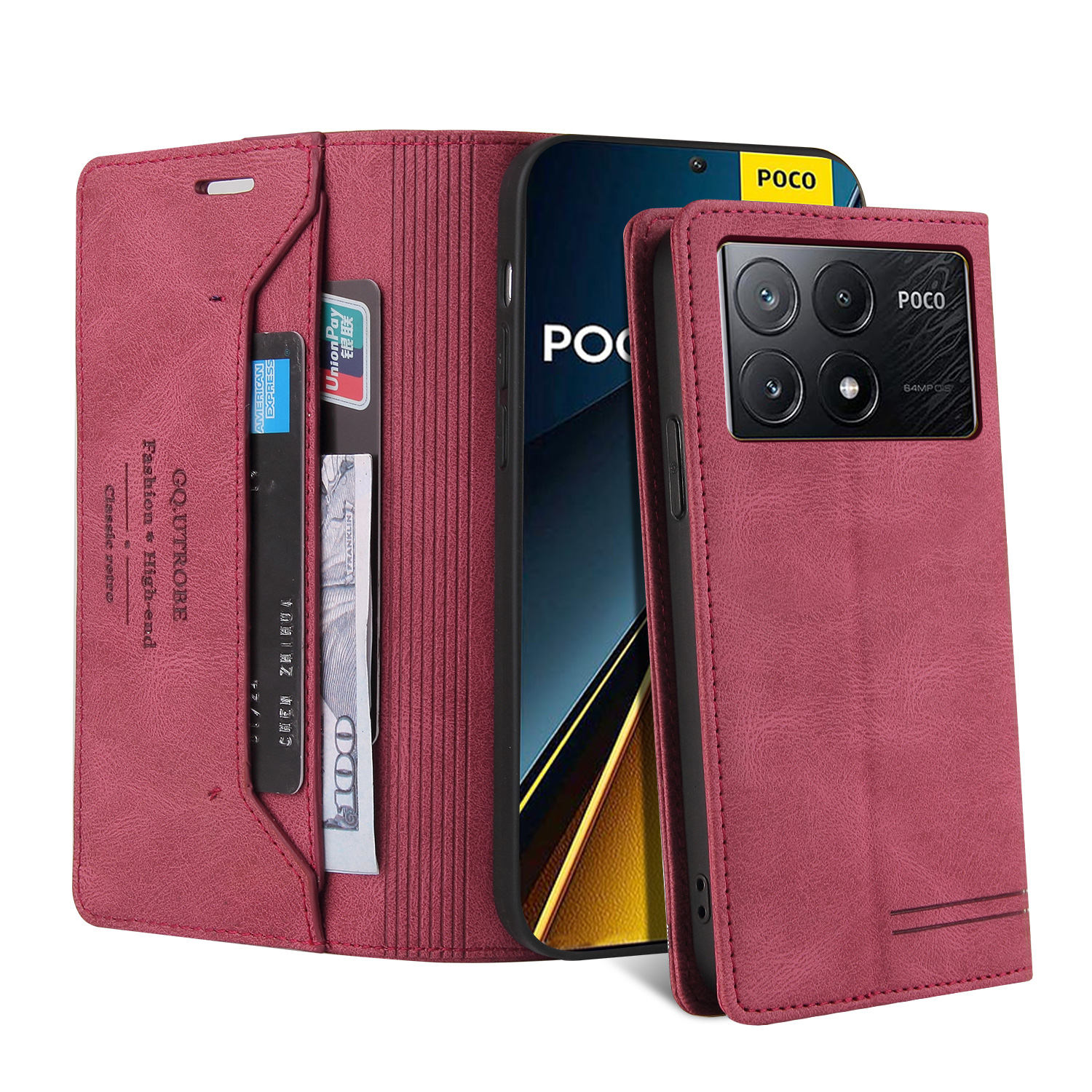 Handyhülle Mit Klappe Für Xiaomi 14T Pro, Bizon Case Pocket, Braun - Foto 12