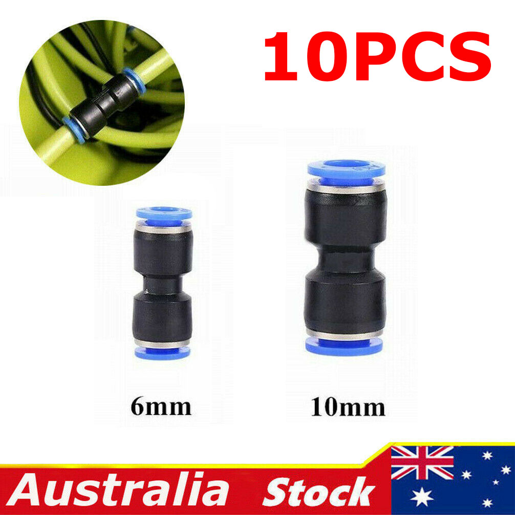 10PCS Pneumatic Push In Fitting Quick Connector Air PU Pipe Jointer 6mm