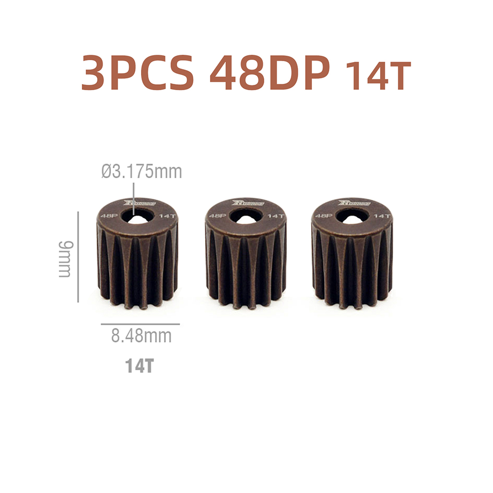 正式的 Rocket RC 1/14 1/12 1/10 for Gear Pinion Metal 3.175mm 48DP ミニカー