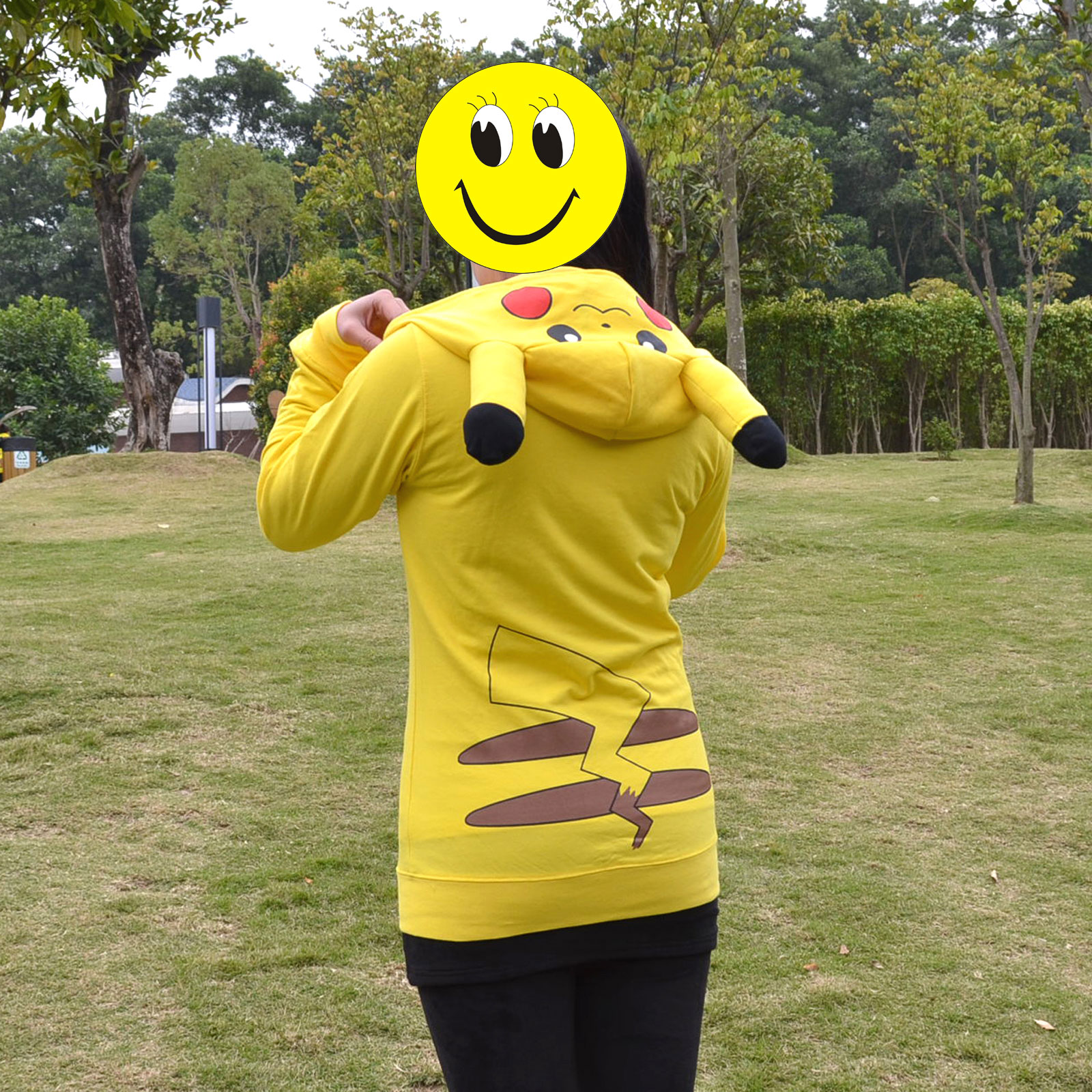 Pikachu Ears Face Tail Zip Hoody Sweatshirt Cosplay Anime Jacket Costume Hoodies Ebay