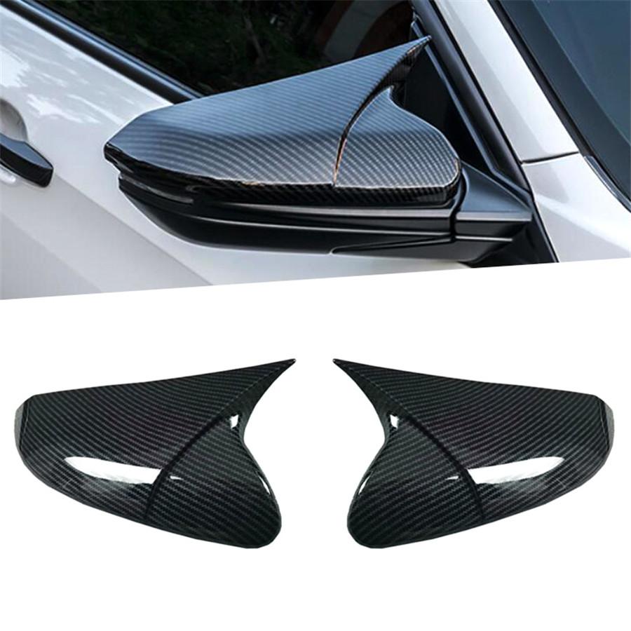 For 2016-18 Honda Civic 10th Carbon Fiber Rear View Mirror Cover ...