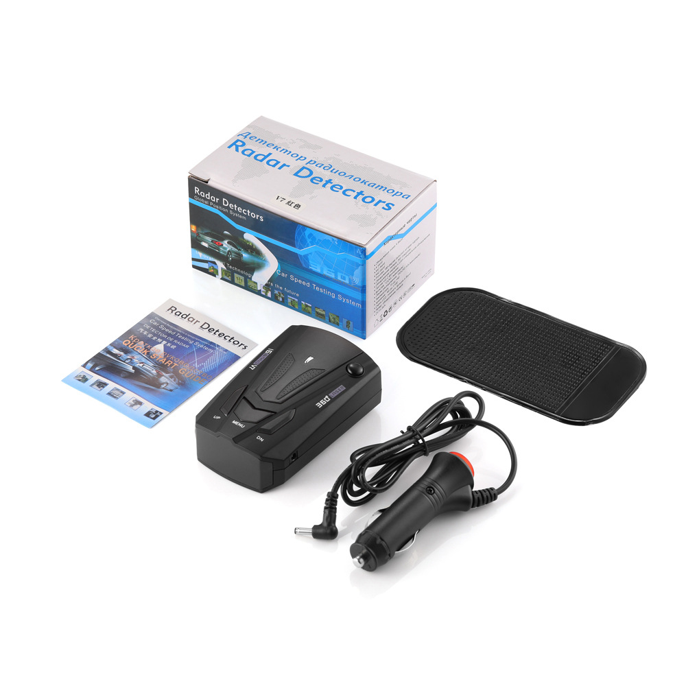 Détecteur De Radar GPS V7 - Détection 360° 16 Bandes + Laser - Affichage LED Et Annonces Vocales - Alimentation 12V Voiture - 3