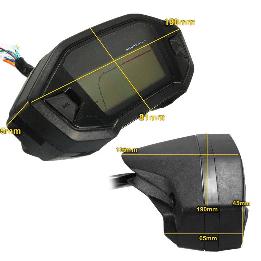 Universal Motorcycle Lcd Digital Speedometer Odometer