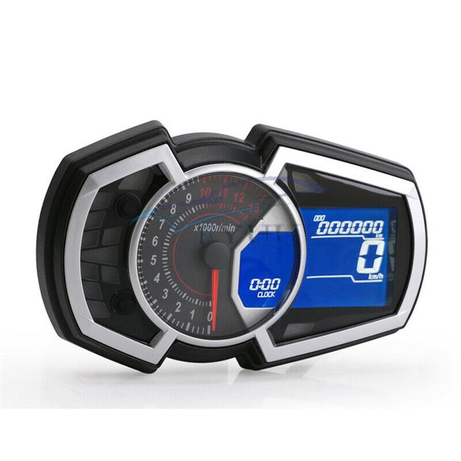 12v 13000rpm Universal Lcd Motorcycle Speedometer Odometer