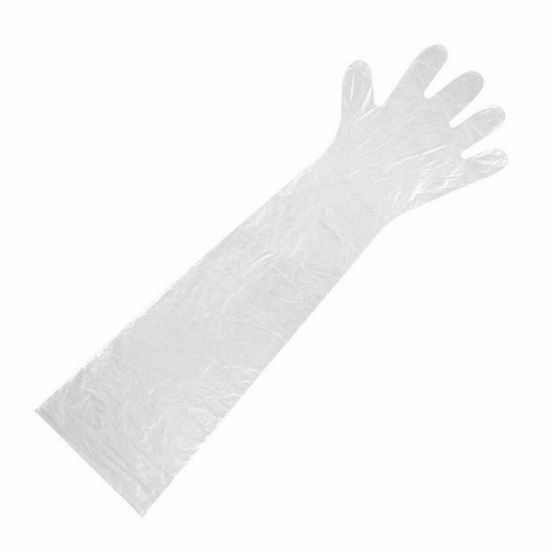 50X Long Arm Disposable Film Glove Veterinary Examination Farm Vet