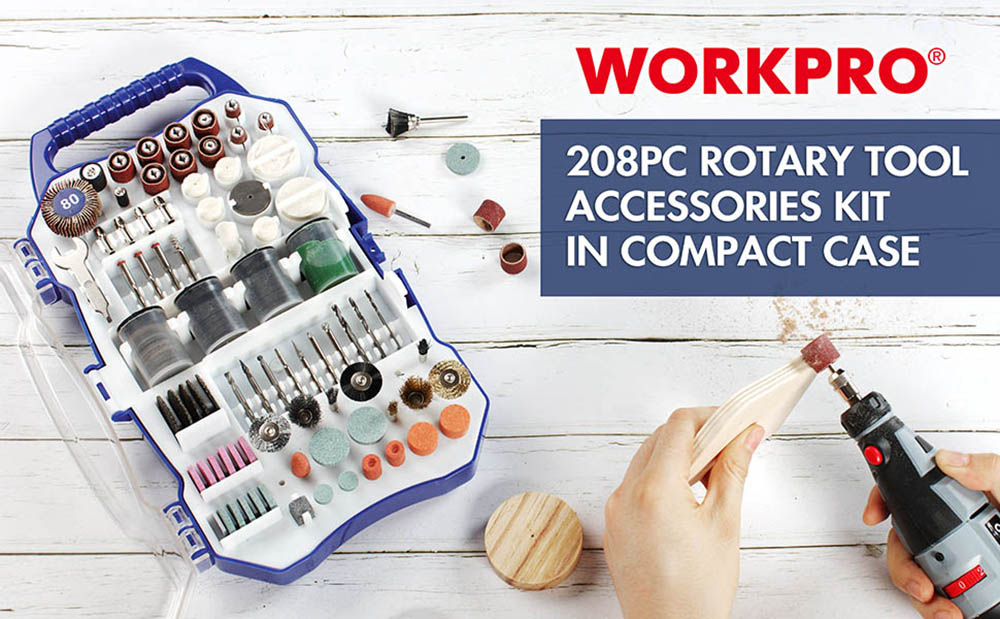 WORKPRO 208PC/295PC/276PC Dremel Rotary Tool Accessory Kit