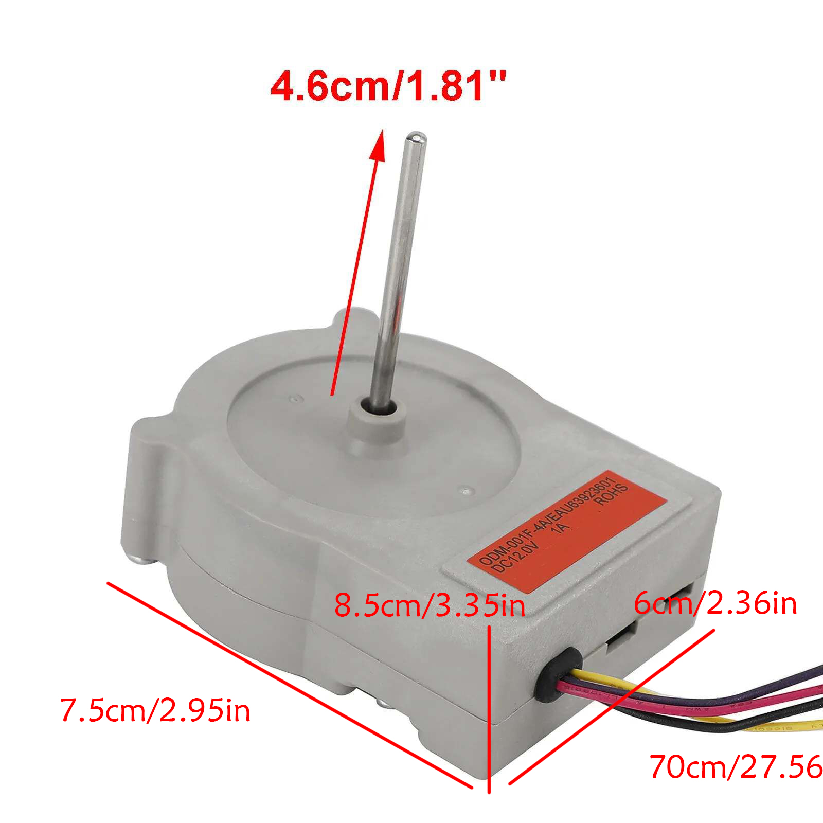1A Refrigerator Evaporator Condenser Fan Motor Assembly