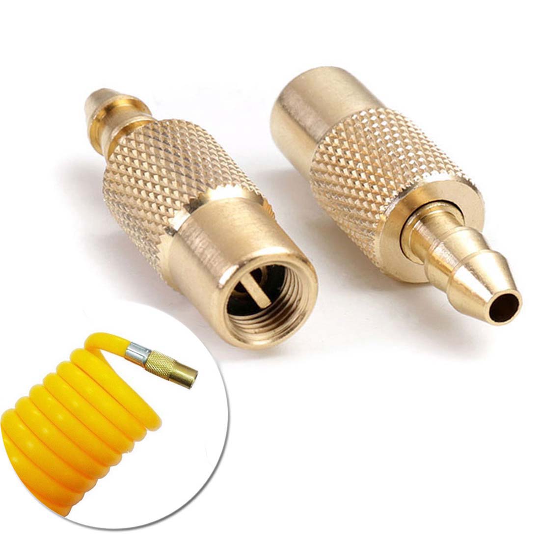 6mm Hose Brass Car Airline Tyre Inflator Valve Connector Clip Air Mouth