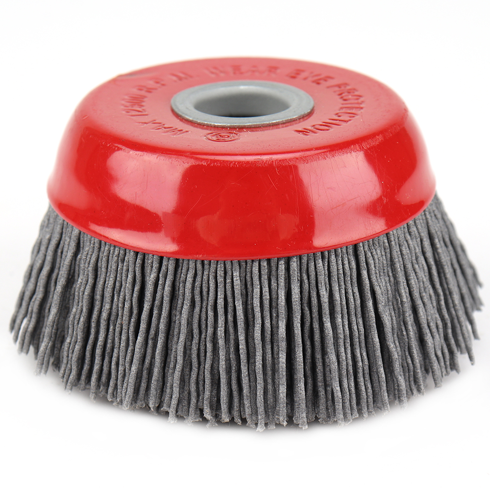 4'' Nylon Abrasive Wire Cup Brush Polishing Rotary Tool 16MM Hole 80