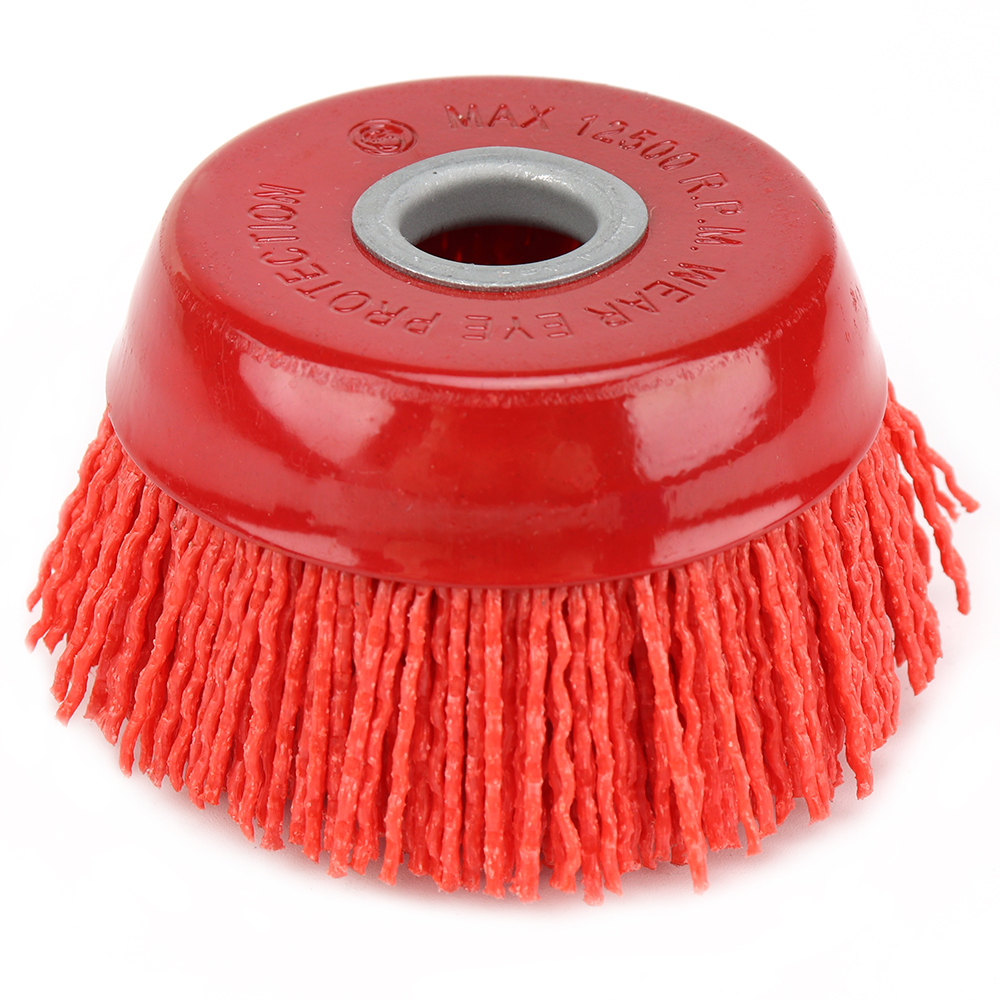 4'' Nylon Abrasive Wire Cup Brush Polishing Rotary Tool 16MM Hole 80