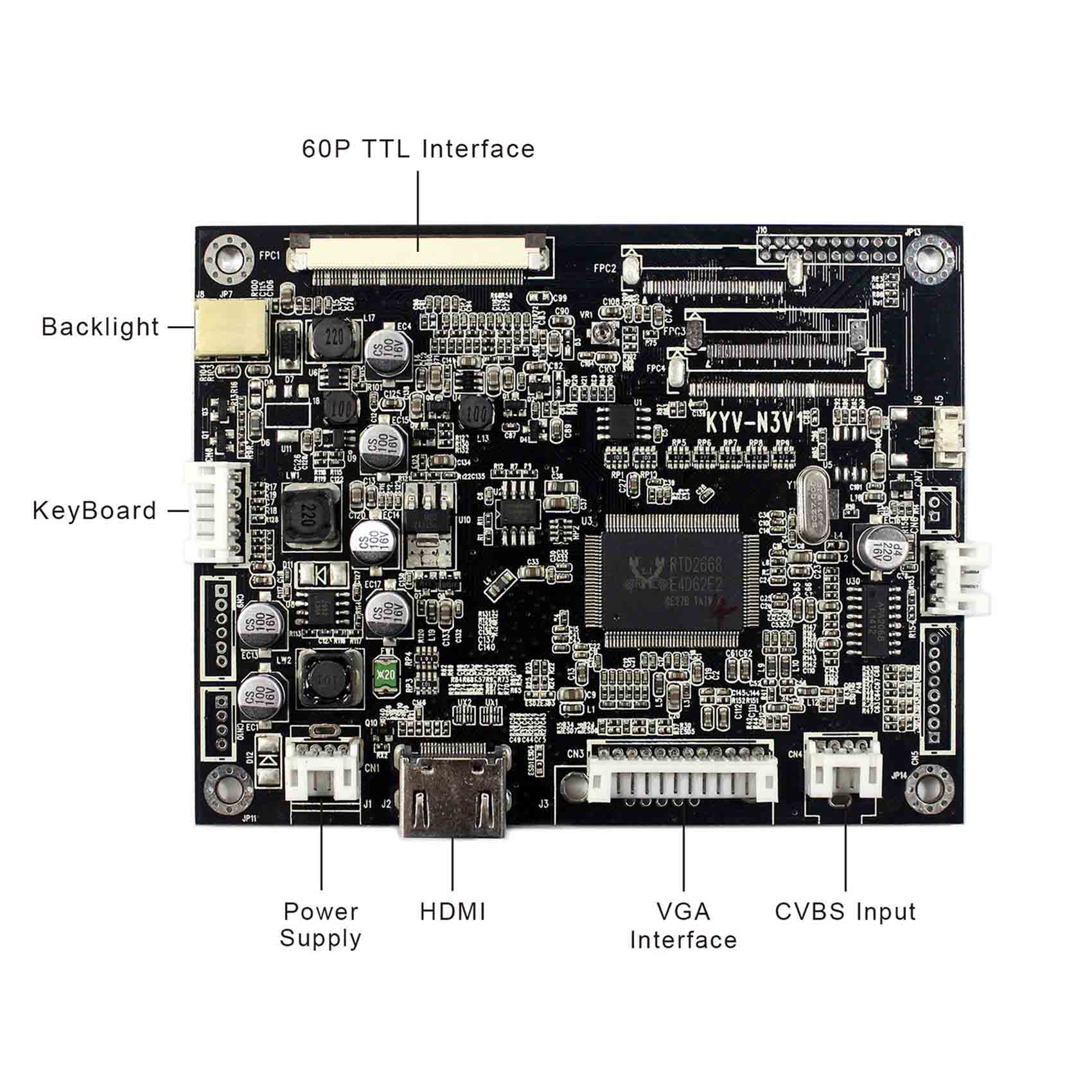 VGA AV LCD Controller Board for 7inch AT070TN82 V.1 2*30Pin 800x480 LCD Screen e VGA AV LCD Controller Board for 7inch AT070TN82 V.1 2*30Pin 800x480 LCD Screen e
