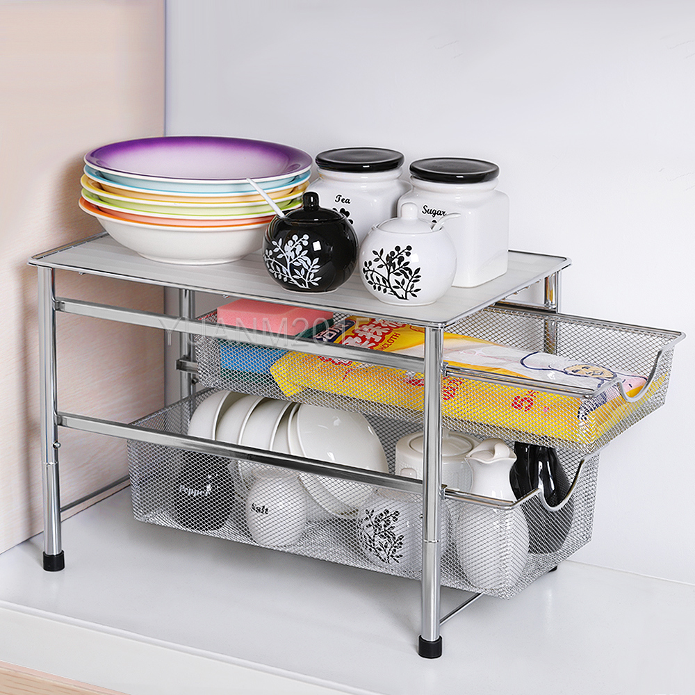 Kitchen Shelf Insert Corner Rack Storage Organiser Stand 2 Tier With Details About Kitchen Shelf Insert Corner Rack Storage Organiser Stand 2 Tier With Basket