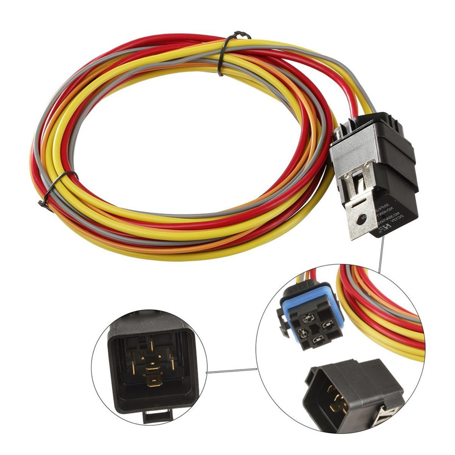 Cooler Wire Connection Images: Dual Electric Cooling Fan Wiring Harness Thermostat Temp