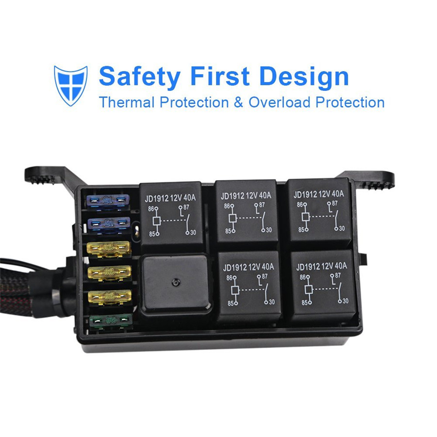 6-fach LED Touchpad Boot Auto Schalttafel Schalter Elektrosteuerung Relaiskasten