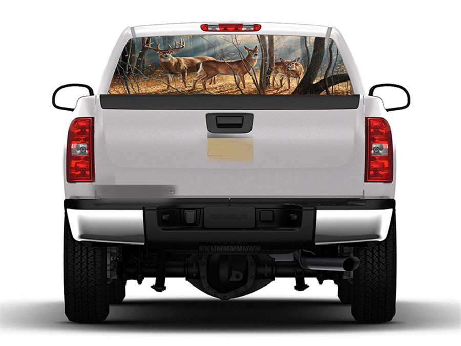 Deer Buck Sun Shade Pickup Truck Rear Window Decal Black Tint Sticker 65" x 22" eBay