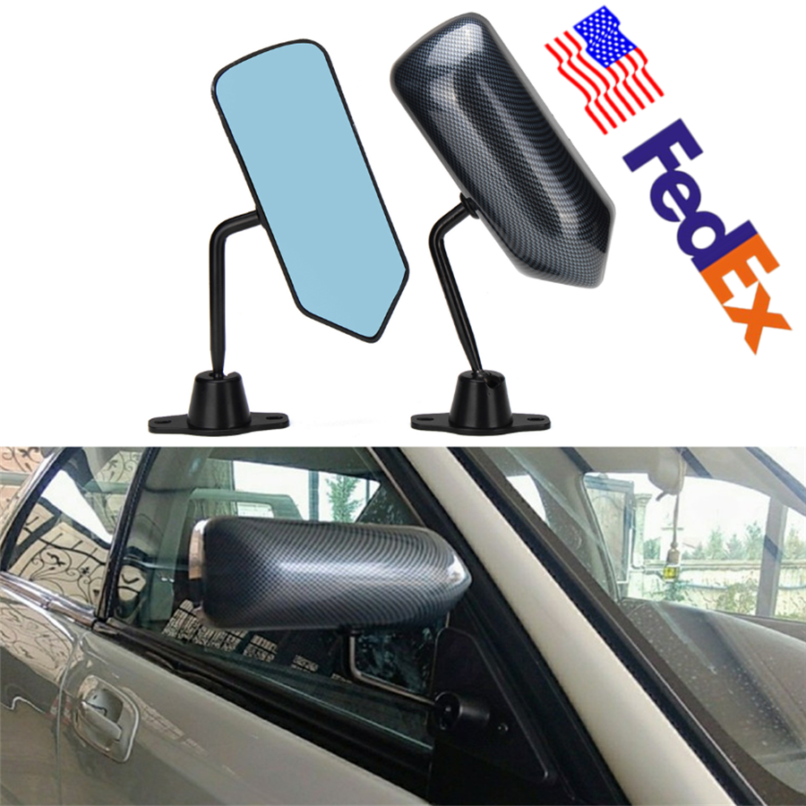 2x Universal Bullet Style Race Car Side Door Mirror Exterior