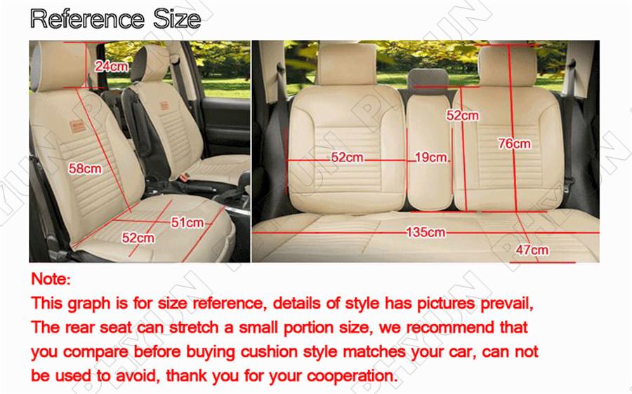 Beige Universal Seat Covers Leather Seat Cushions Luxury Seat