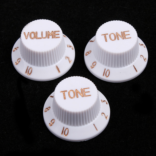 1 Set White Guitar Knobs Tone Volume Control Knob For Fender Strat