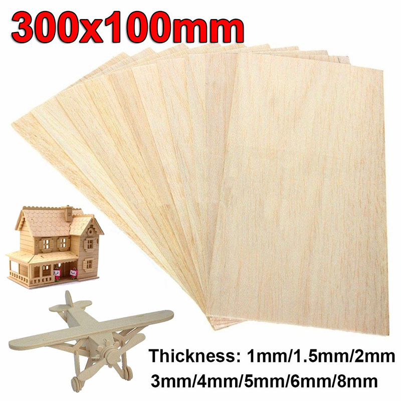 Model Wooden Plate Sheets House Aircraft 1mm~8mm Thick Crafts Balsa DIY Toys