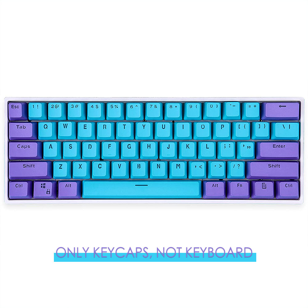 Blue Purple Keycaps Set Double Shot PBT OEM Profile for Cherry MX