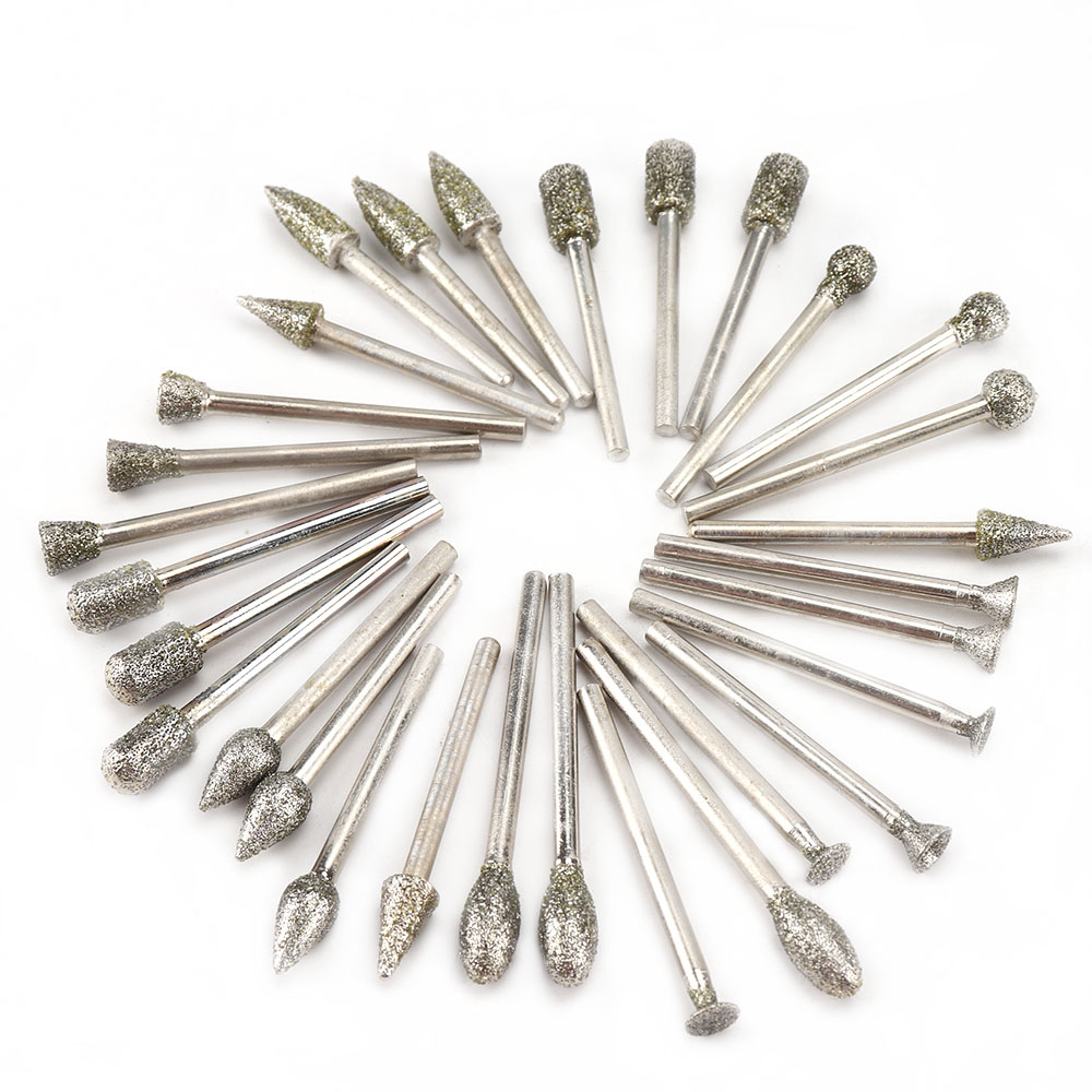 30Pc Diamond Rotary Dremel Burr Punte Trapano Incisione Craft - Foto 8