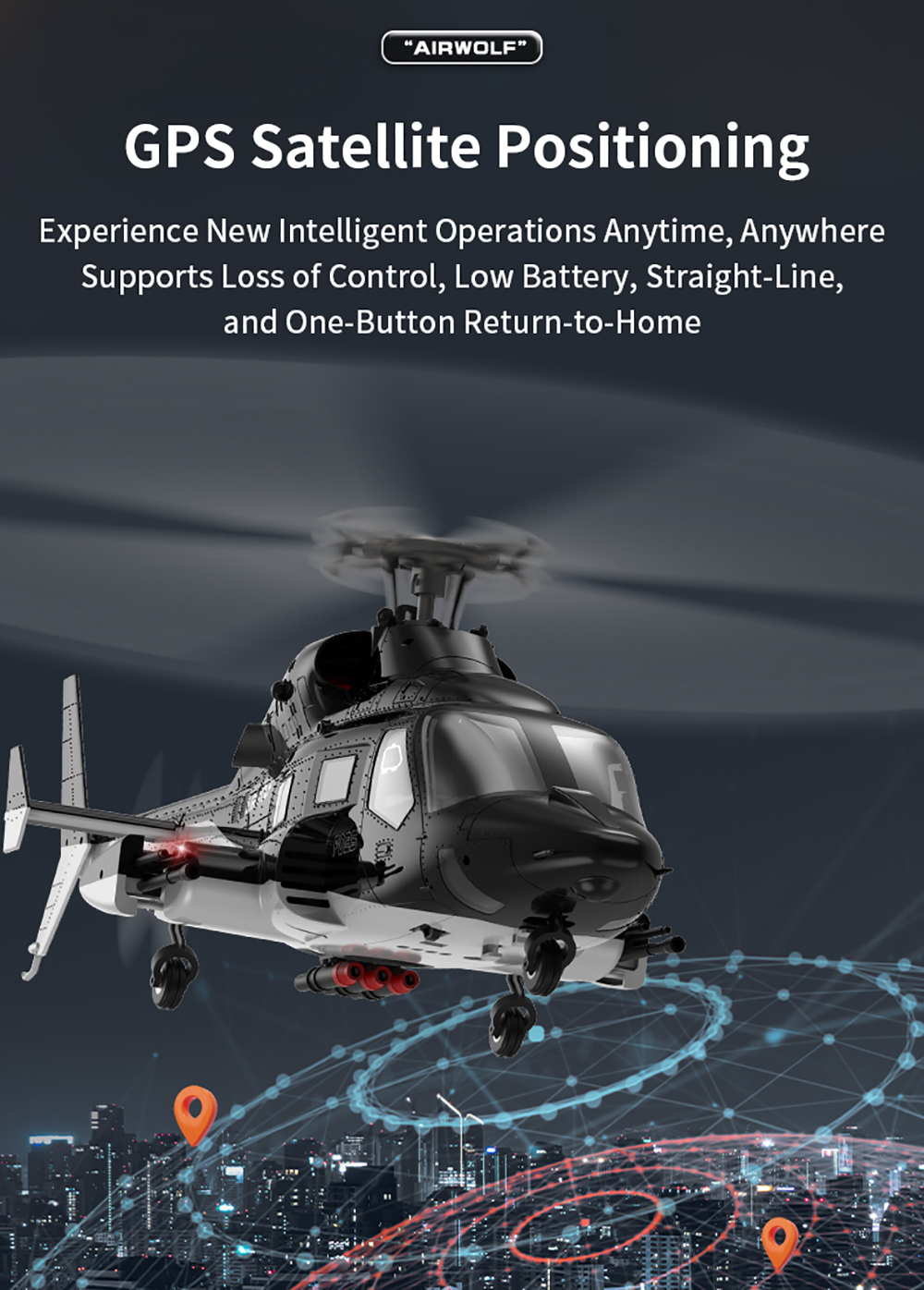 YUXIANG F02S Airwolf 9CH 2.4G GPS 3D Optical Flow RC RTF