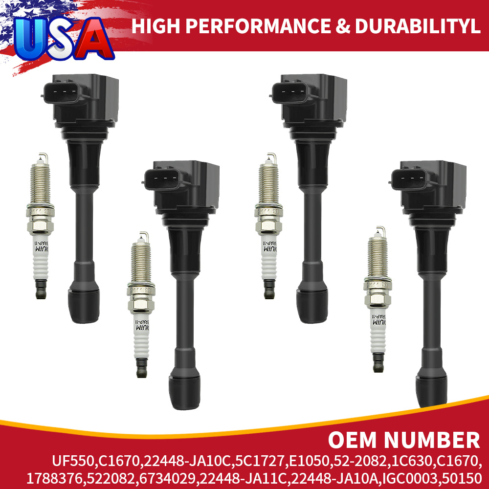 na 4 Ignition Coil + 4 Spark Plug for 07-18 Nissan Altima L4