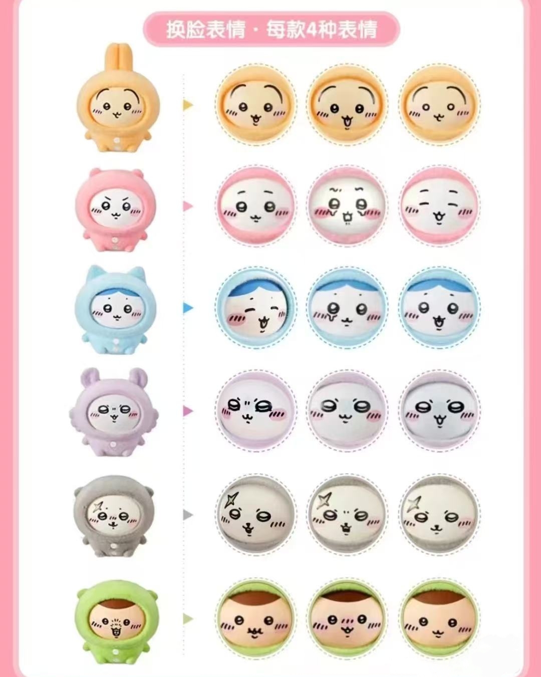 MINISO Chiikawa Pajamas Face Changing Confirmed Blind Box Keychain