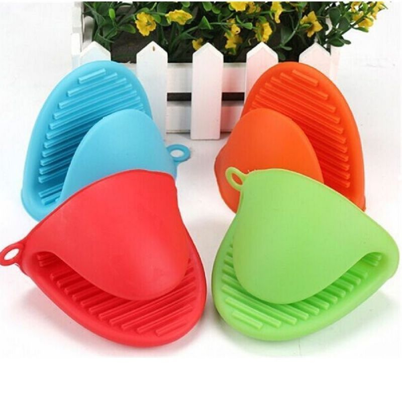 Silicone Hot Pot Holder Oven Glove Mini Oven Mitts Cooking Baking Pinch Grip