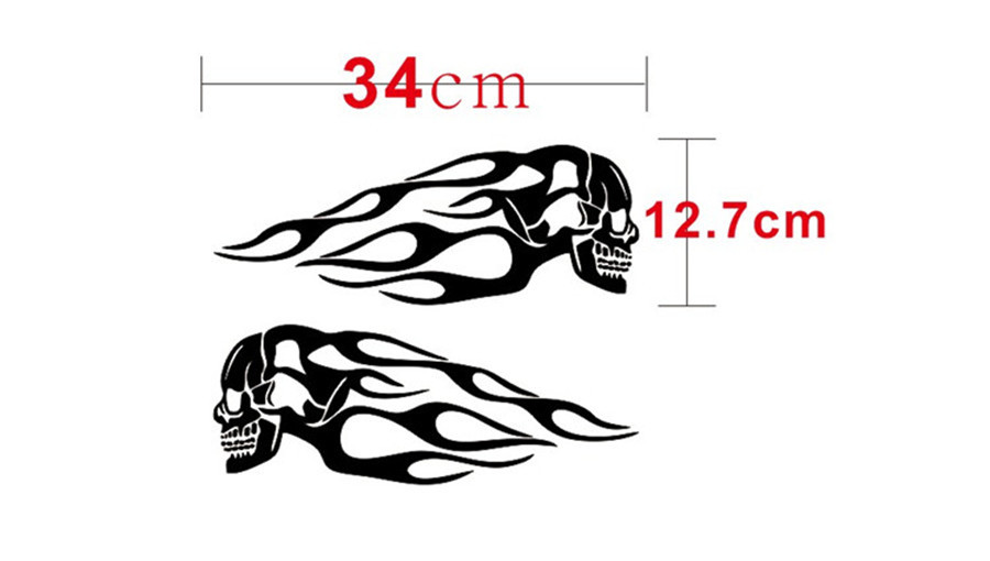 Motorcycle Flame Skull Tank Decal vinyl sticker Universal ghost flame