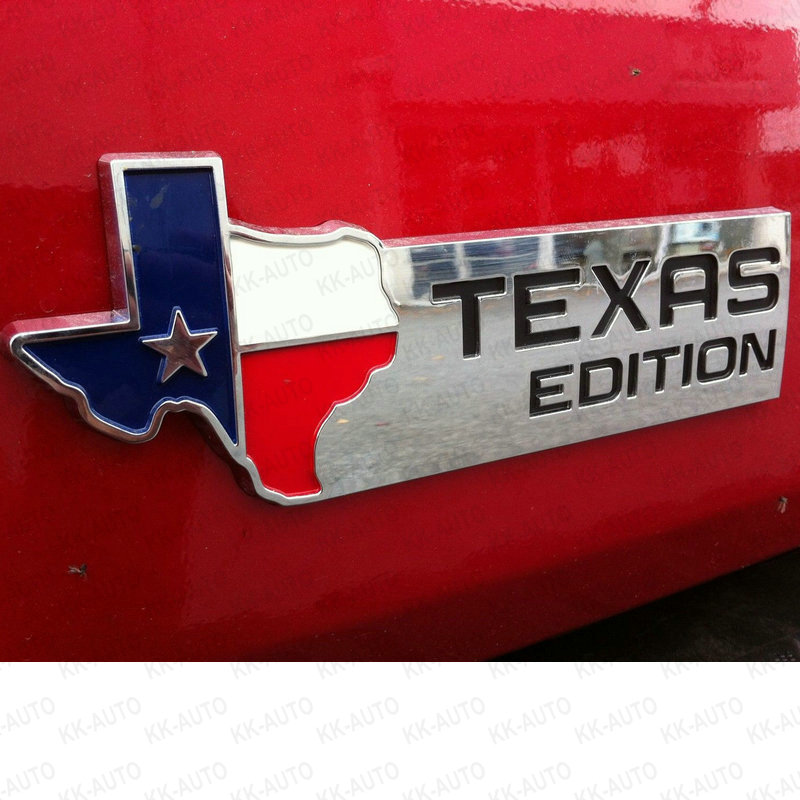 (3) Texas Edition Chrome Auto Emblem Decal Car Truck State Shaped Lone