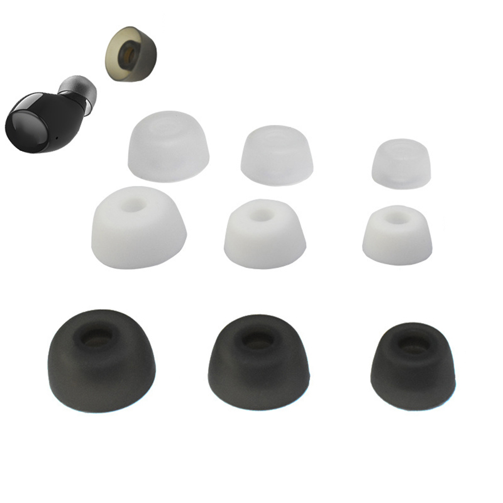 6 Pairs Elite 75T / Elite 7 Pro/Elite 3 Ear Tips Buds Gel, Replacement Soft  Rubber Silicone Eargel Cover Accessories Compatible with Jabra Elite 65T /