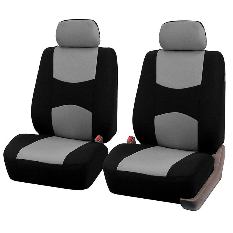 /"9 Part Gray Car Seat Covers Set for Auto w//Steering Wheel//Belt Pad//Head Rests